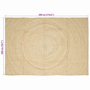 Natur Jute Teppich Weiß 200x290 cm