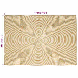 Jute Teppich Natur Weiß 240x340 cm