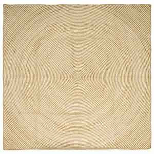 Jute Teppich Natur Weiß 300x300 cm