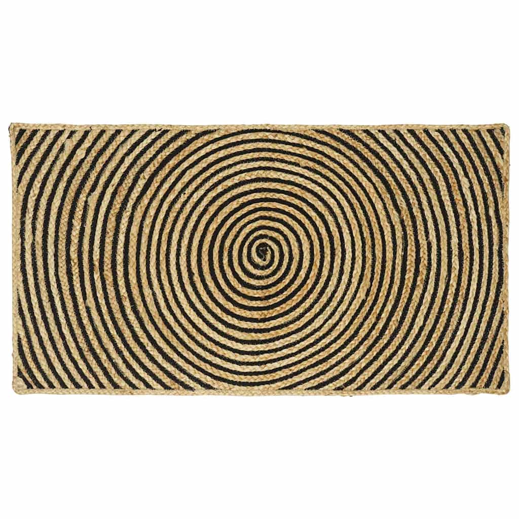Jute Teppich Natürlich Schwarz 60x110 cm