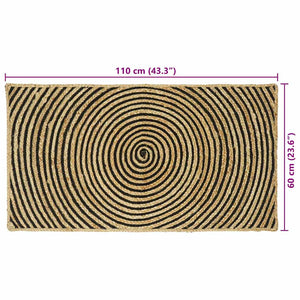 Jute Teppich Natürlich Schwarz 60x110 cm