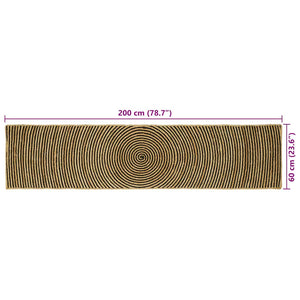 Jute Teppich Natur/Schwarz 60x200 cm