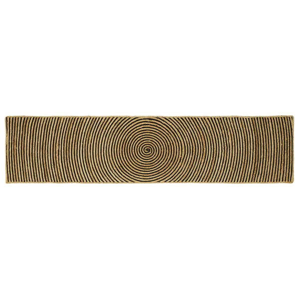 Jute Teppich Natur Schwarz 60x250 cm