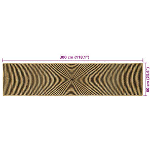 Jute Teppich Natur Schwarz 60x300 cm