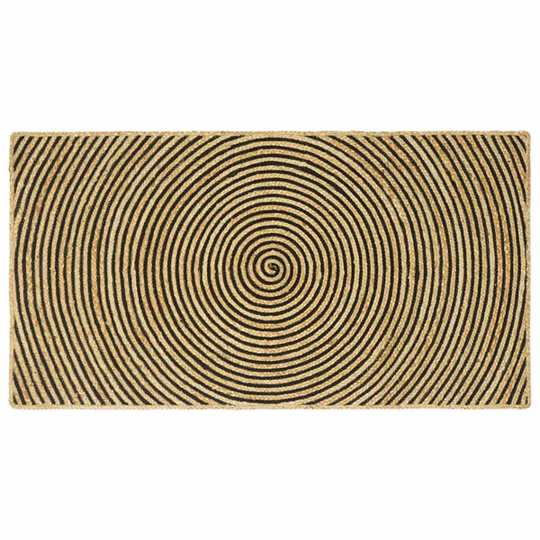 Jute Teppich Natur Schwarz 80x150 cm