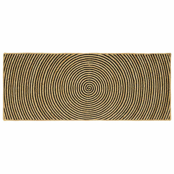 Jute Teppich Natur Schwarz 80x200 cm