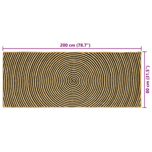 Jute Teppich Natur Schwarz 80x200 cm