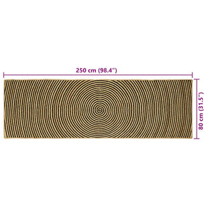 Jute Teppich Natur/Schwarz 80x250cm