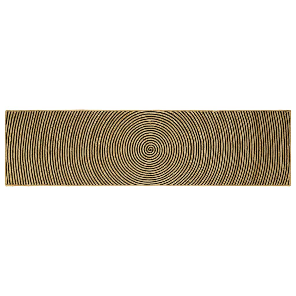 Jute Teppich Natur/Schwarz 80x300 cm