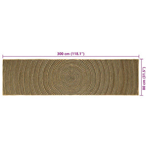 Jute Teppich Natur/Schwarz 80x300 cm