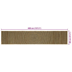 Jute Teppich Natur Schwarz 80x400 cm