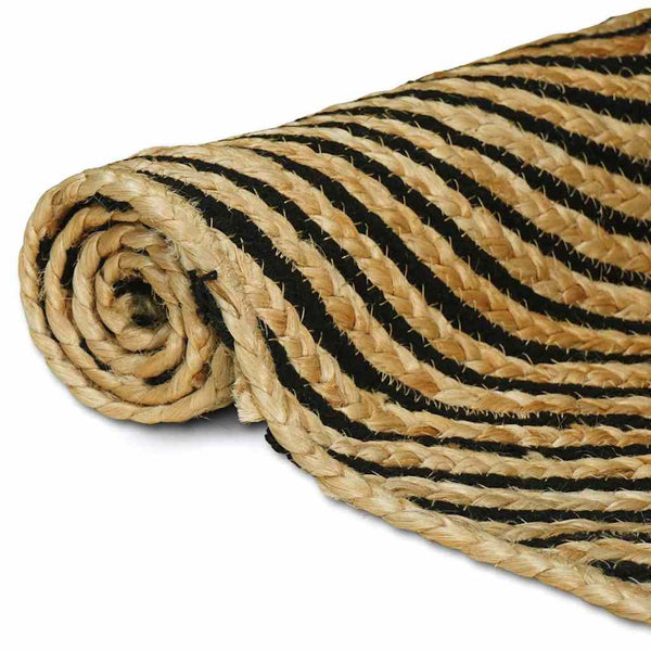 Jute Teppich Natur Schwarz 120x170 cm