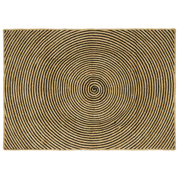 Jute Teppich Natur Schwarz 120x170 cm