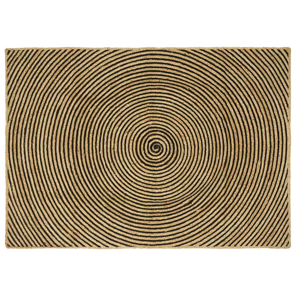 Jute Teppich Natur/Schwarz 140x200 cm