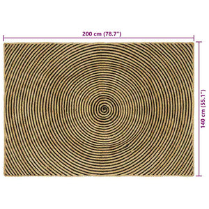Jute Teppich Natur/Schwarz 140x200 cm