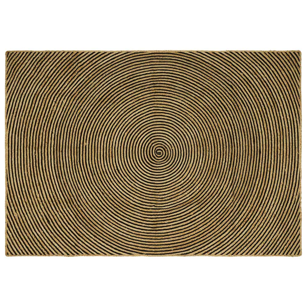 vidaXL Rug Natural and Black 160 x 230 cm Jute
