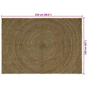 Jute Teppich Natur/Schwarz 160x230 cm