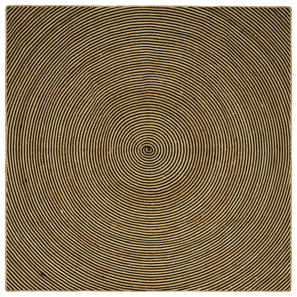 vidaXL Rug Natural and Black 200 x 200 cm Jute