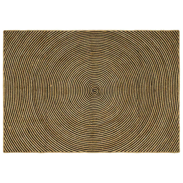 Jute Teppich Natur Schwarz 240x340 cm