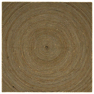Jute Teppich Natur Schwarz 300x300 cm