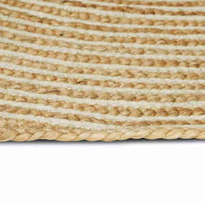 Jute Teppich Natur Weiß 100x152 cm