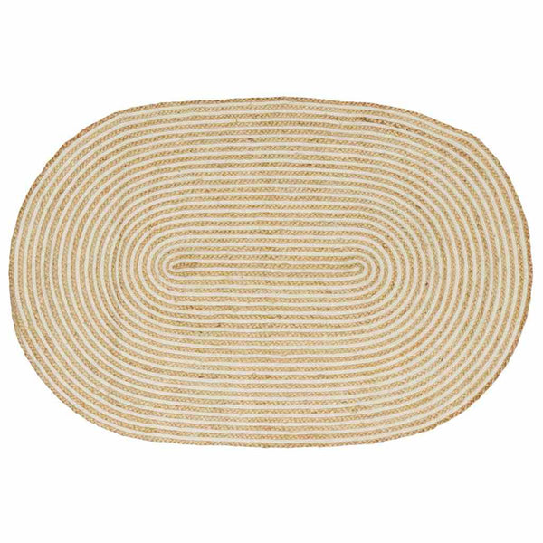 Jute Teppich Natur Weiß 100x152 cm