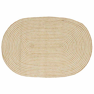 Jute Teppich Natur Weiß 122x183 cm