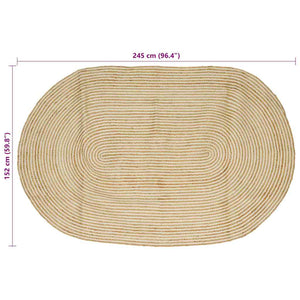 Jute Teppich Natur/Weiß 152x245 cm