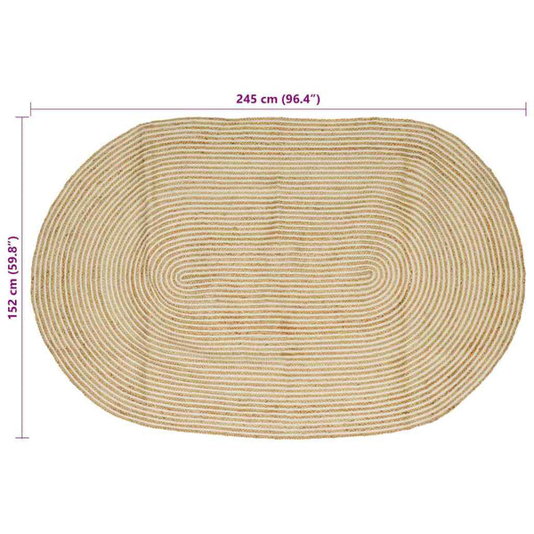 Jute Teppich Natur/Weiß 152x245 cm