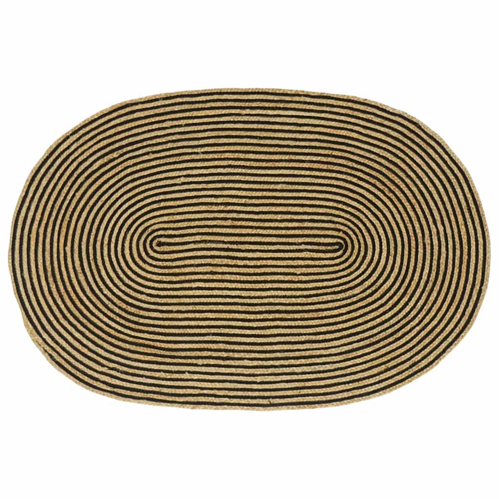 Jute Teppich Natur/Schwarz 100x152 cm