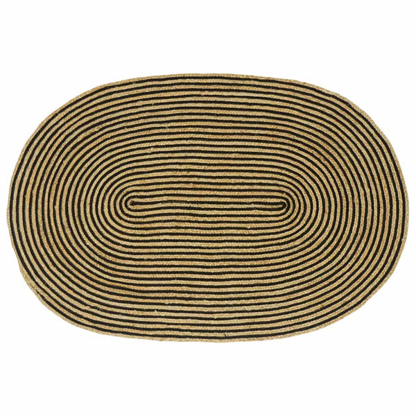 Jute Teppich Natur/Schwarz 100x152 cm