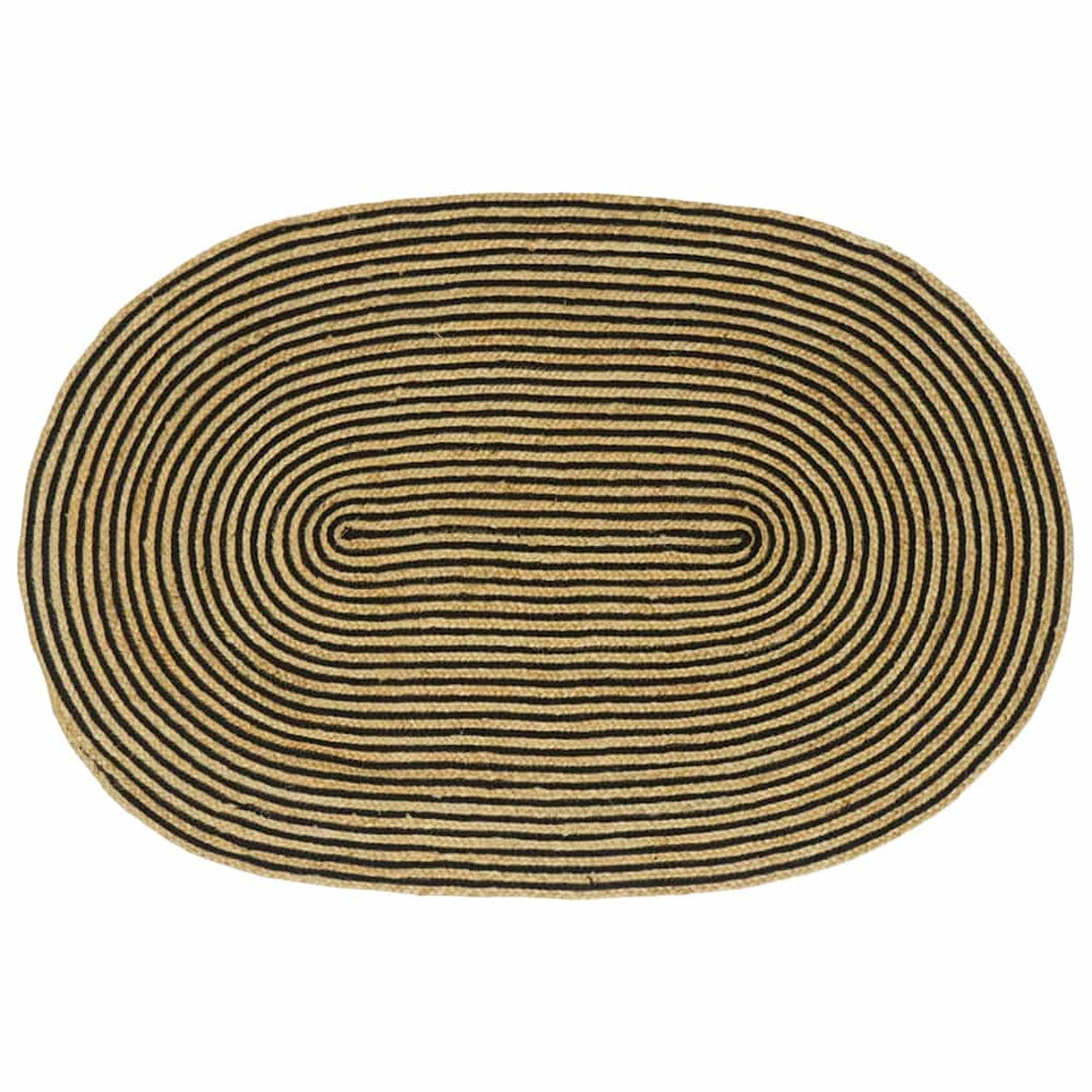 Jute Teppich Natur/Schwarz 122x183cm