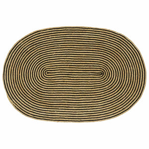 Jute Teppich Natur/Schwarz 122x183cm