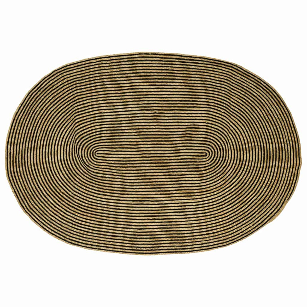 Jute Teppich Natur/Schwarz 205x305 cm