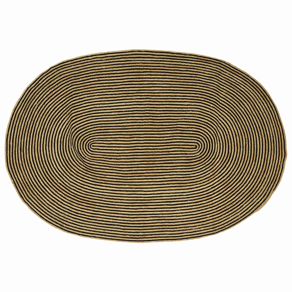 Jute Teppich Natur/Schwarz 205x305 cm