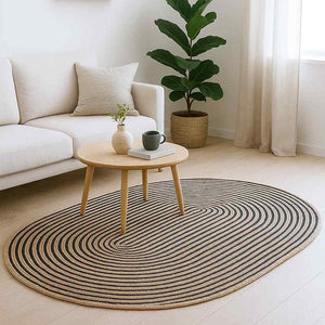 Jute Teppich Natur/Schwarz 205x305 cm
