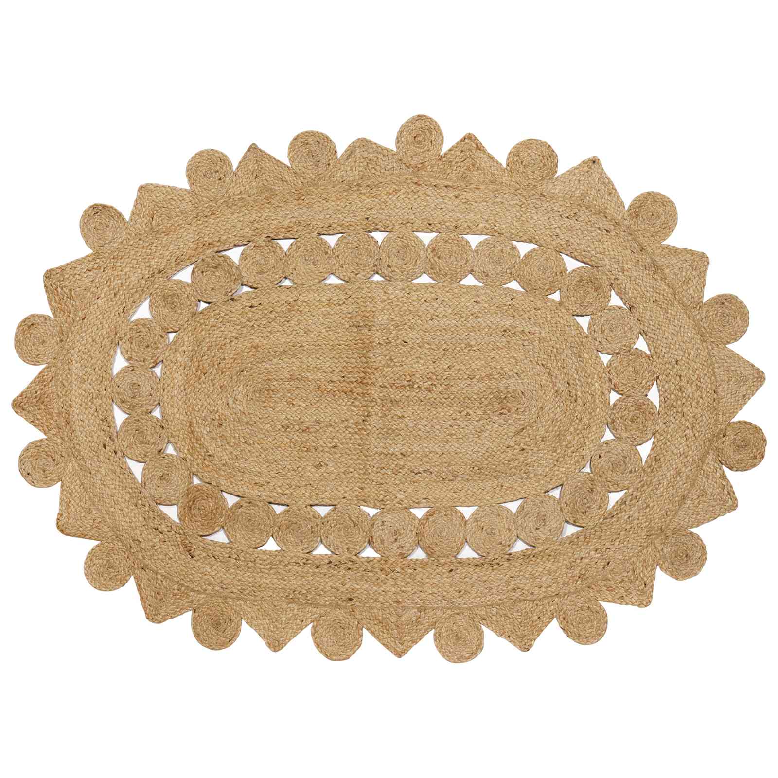 Jute Teppich Braun 100x152 cm