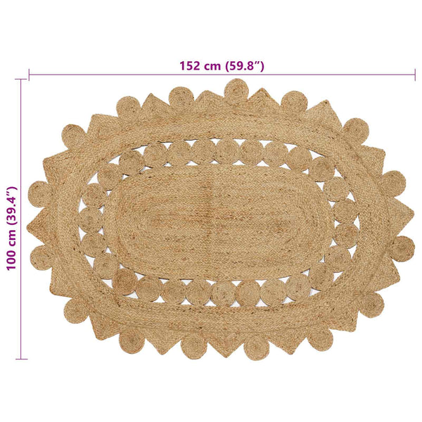 Jute Teppich Braun 100x152 cm
