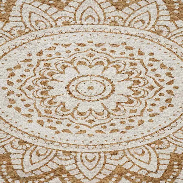 Jute Teppich Floral Natur 100x152 cm