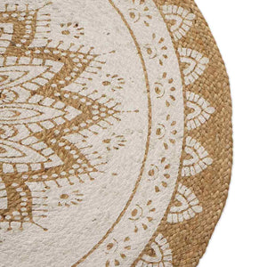 Jute Teppich Floral Natur 100x152 cm