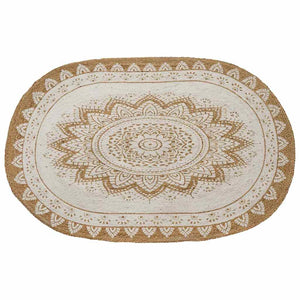 Jute Teppich Floral Natur 122x183cm