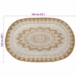 Jute Teppich Floral Natur 122x183cm