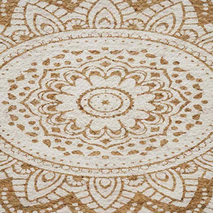 Jute Teppich Floral Natur 152x245cm