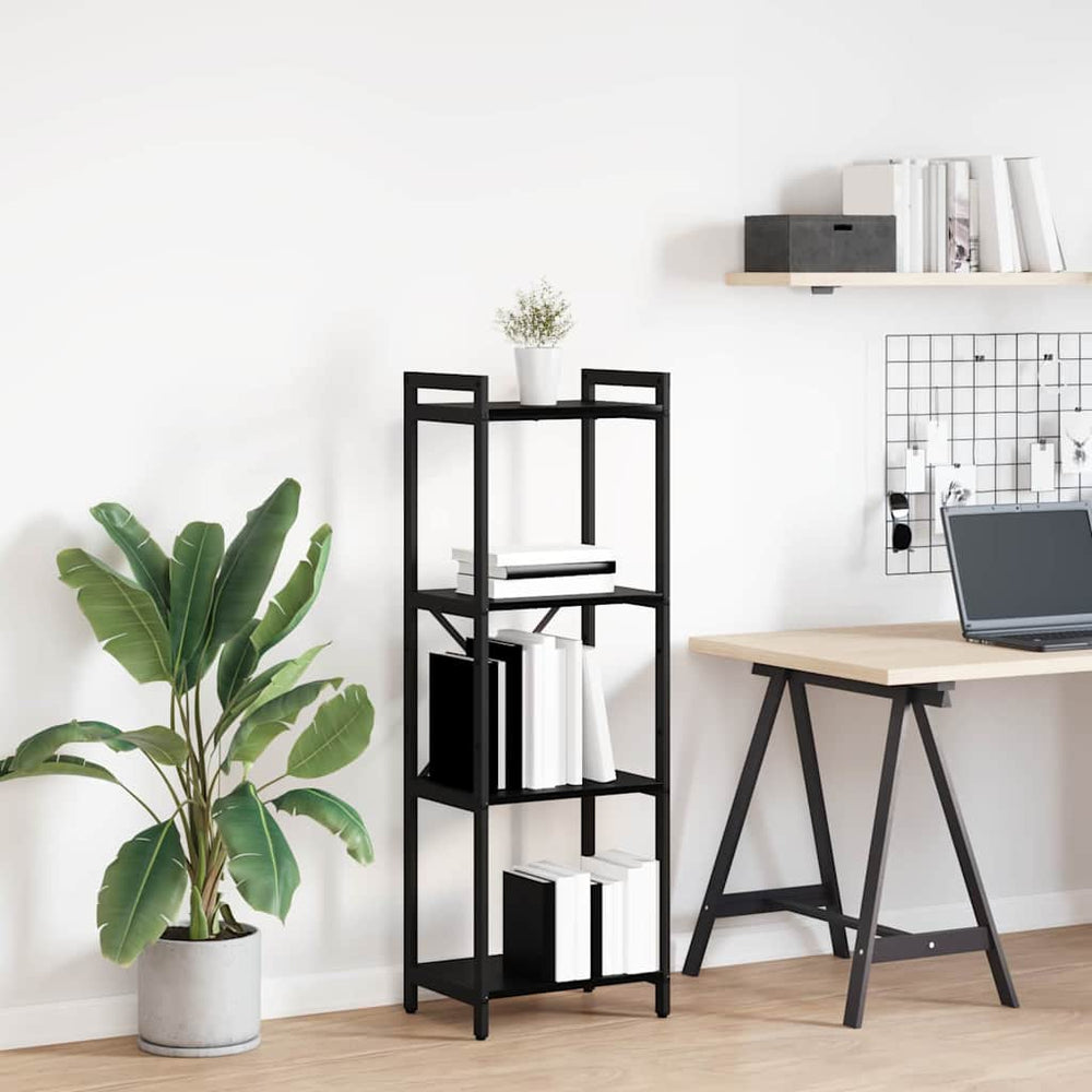 Bücherregal Schwarz Eichenoptik 119 cm