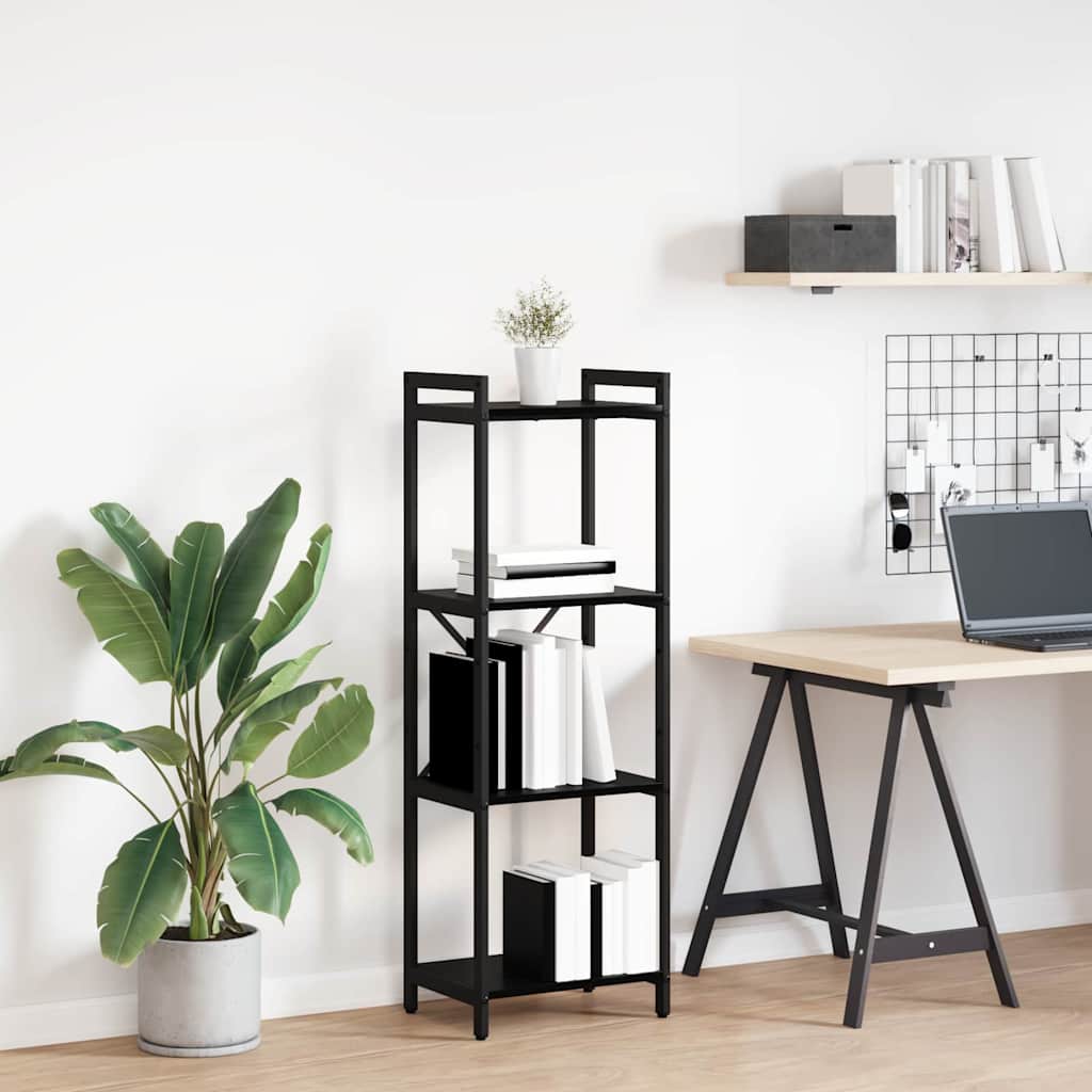 Bücherregal Schwarz Eichenoptik 119 cm
