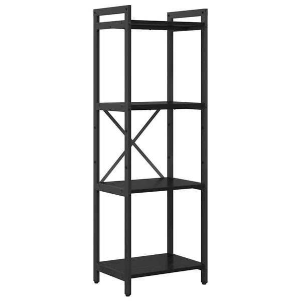 Bücherregal Schwarz Eichenoptik 119 cm