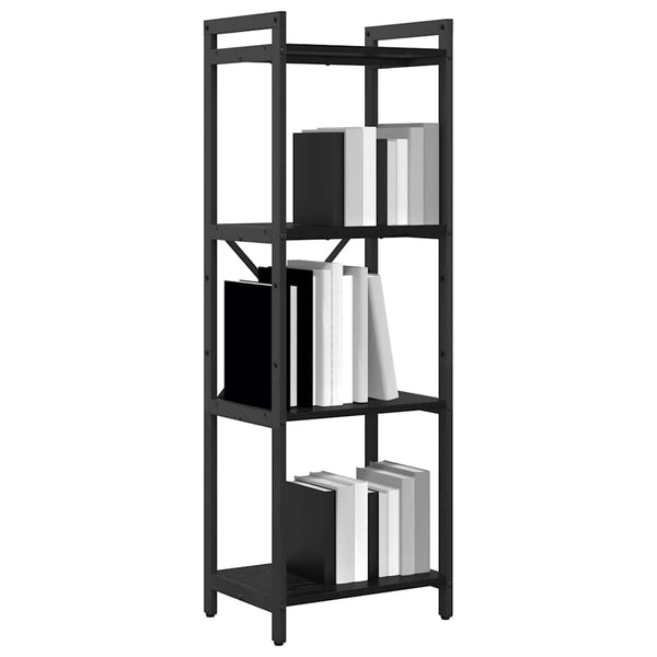 Bücherregal Schwarz Eichenoptik 119 cm