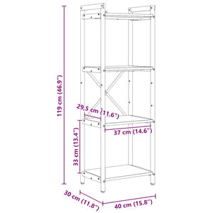 Bücherregal Grau Sonoma 40x30x119cm