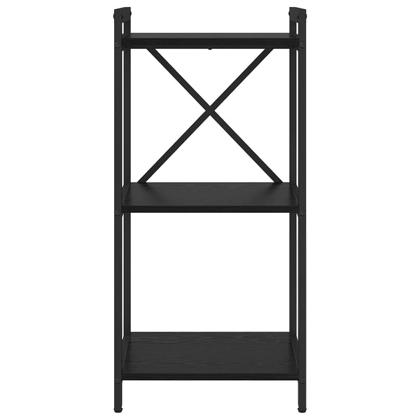 Bücherregal Schwarz Eichen-Optik 85cm