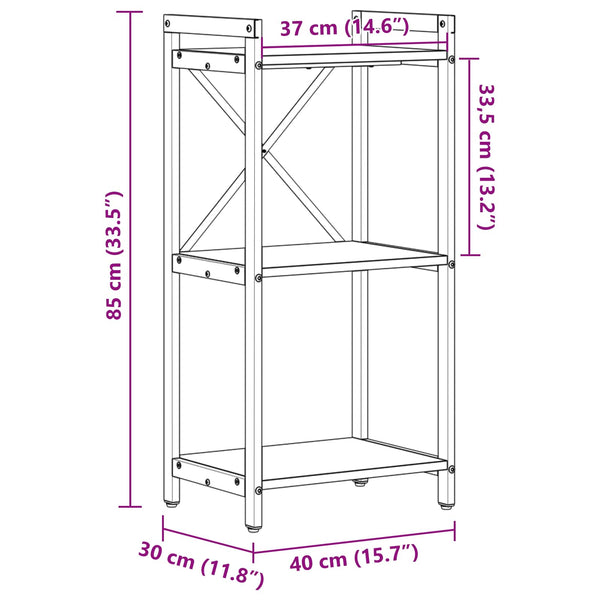 Bücherregal Altholz 85cm